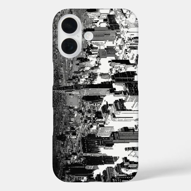 Funda iPhone 16 Nueva York en blanco y negro (Reverso )