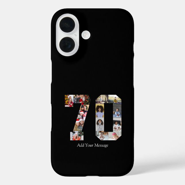 Funda iPhone 16 Número 70 Collage de fotos (Reverso )