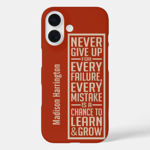 Funda iPhone 16 NUNCA RENUNCIAR a los casos de teléfono con nombre