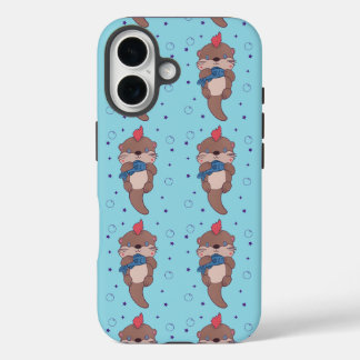 Funda iPhone 16 Nutria de mar de rock punk con pescado | Arte dive