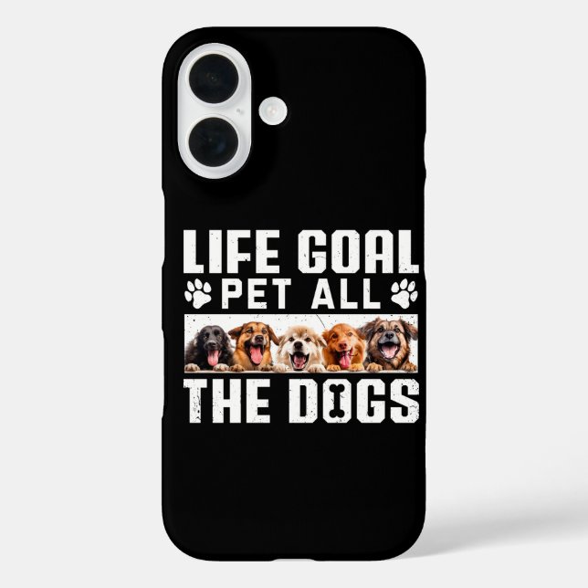 Funda iPhone 16 Objetivo de vida Acariciar a todos los perros Fras (Reverso )