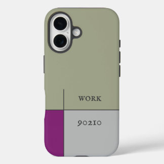 Funda iPhone 16 obra 90210, arte moderno abstracto de color gris b