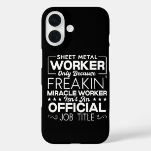 Funda iPhone 16 Obrero de chapa metálica Humor divertido cita 