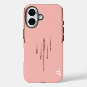 Funda iPhone 16 Obstáculos relucientes sobre fondo rosado