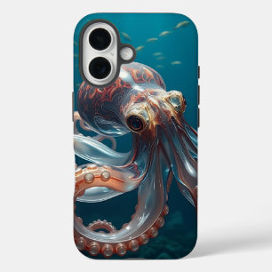 Funda iPhone 16 Octopus lúdico en el mar profundo