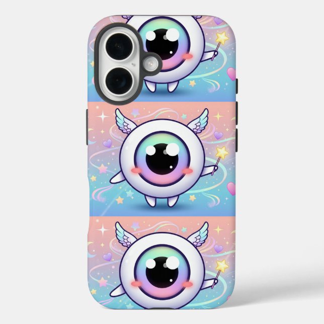Funda iPhone 16 Ojo Malvado Kawaii con Aura Mágica (Reverso )