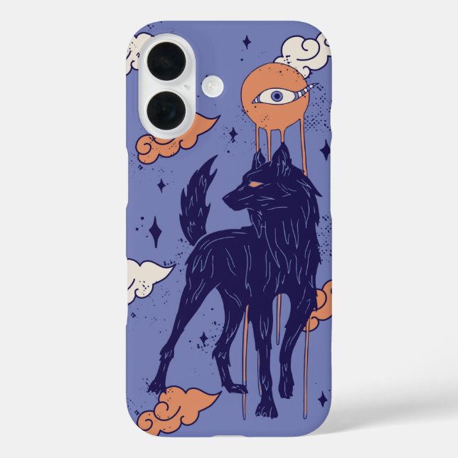 Funda iPhone 16 Ojo Tercero - Lobo místico (Reverso )