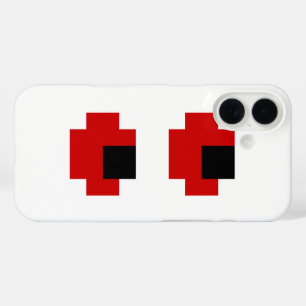 Funda iPhone 16 Ojos rojos fantasmagóricos de 8 bits