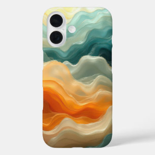 Funda iPhone 16 Ola abstracta fluida contemporánea