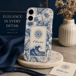 Funda iPhone 16 Ola Botánica Azul Tropical