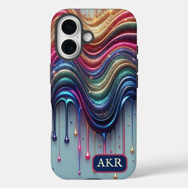 Funda iPhone 16 Ola de arcoiris (Reverso )