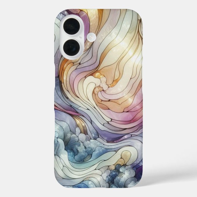 Funda iPhone 16 Ola de vidrio emplomado (Reverso )