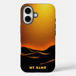 Funda iPhone 16 Olas doradas del desierto al atardecer