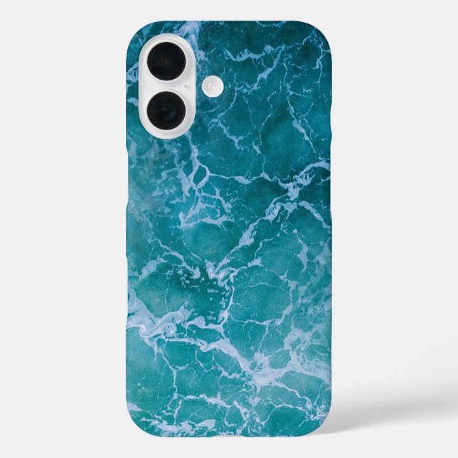 Funda iPhone 16 Olas profundas del océano azul (Reverso )