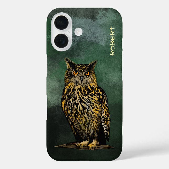 Funda iPhone 16 Oleuña águila en el bosque de crestas (Reverso )