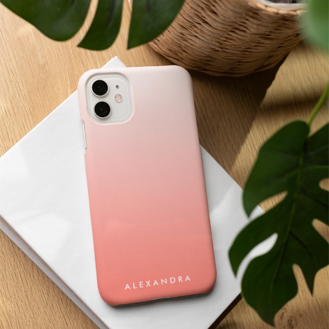 Funda iPhone 16 Ombre de gradiente de coral personalizado (Subido por el creador)