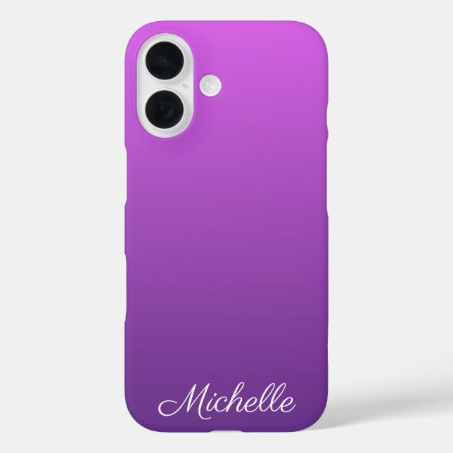 Funda iPhone 16 Ombre morado personalizado (Reverso )