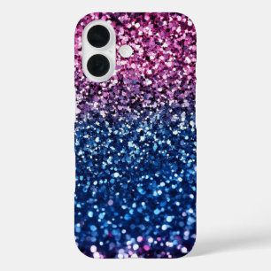 Funda iPhone 16 Ombre Purpurina Purple Blue