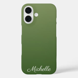 Funda iPhone 16 Ombre verde personalizado