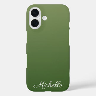 Funda iPhone 16 Ombre verde personalizado