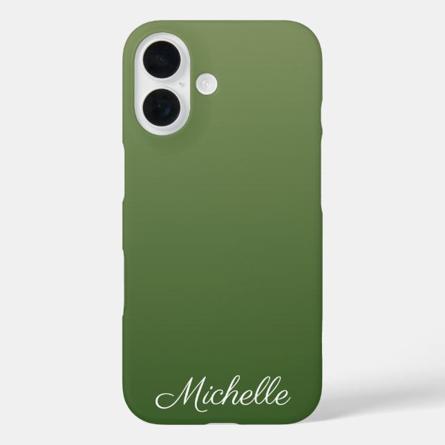 Funda iPhone 16 Ombre verde personalizado (Reverso )