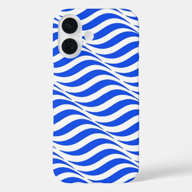 Funda iPhone 16 Ondas azules (Reverso )