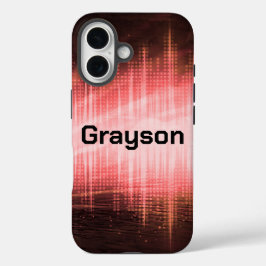 Funda iPhone 16 Ondas de audio rojas