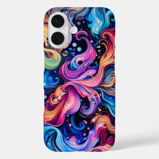 Funda iPhone 16 Ondas de colores caprichosas - Escape abstracto se