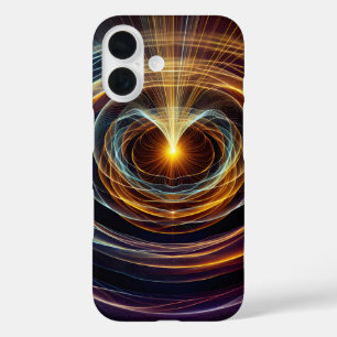 Funda iPhone 16 Ondas de luz de energía giratoria