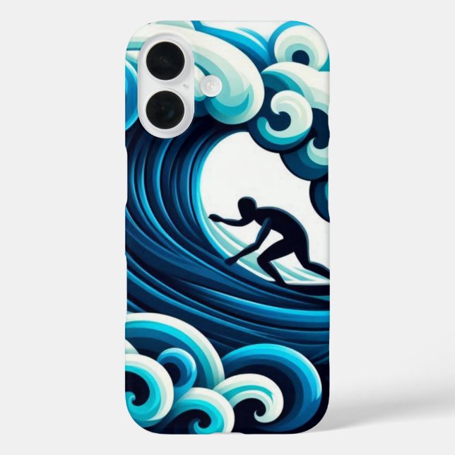 Funda iPhone 16 Ondas oceánicas (Reverso )