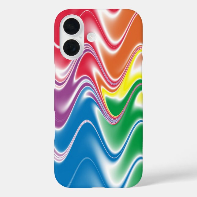 Funda iPhone 16 Ondulado Multicolor Abstracto (Reverso )