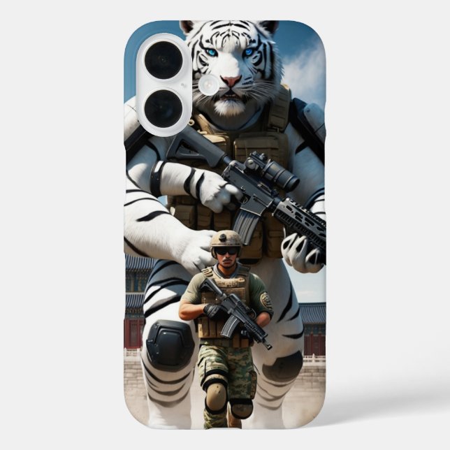 Funda iPhone 16 operador gigante de fuerzas especiales de tigre bl (Reverso )