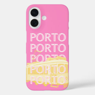 Funda iPhone 16 Oporto Travel Art, Portugal, Pink