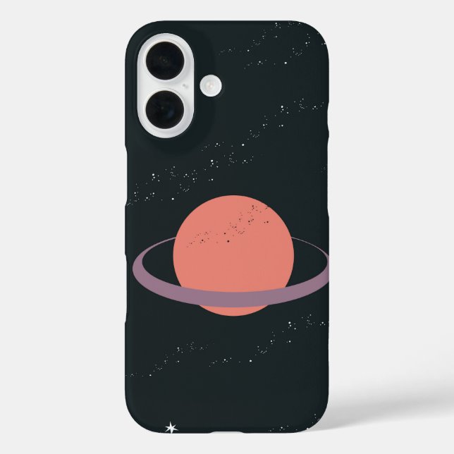 Funda iPhone 16 Orbit One - Planeta de anillo mínimo (Reverso )