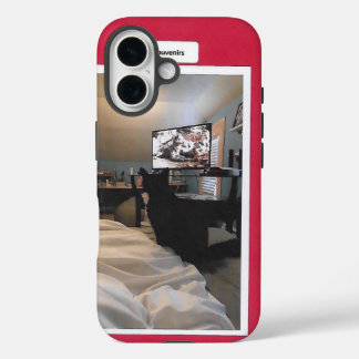 Funda iPhone 16 Oreo chat noir et blanc