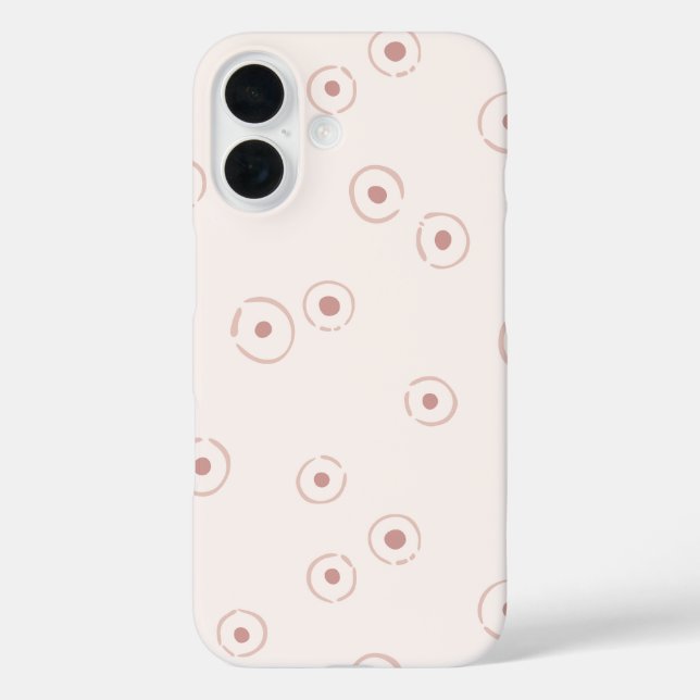 Funda iPhone 16 Orgánico Lunares Abstracto Boho Rosa Claro (Reverso )
