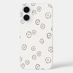 Funda iPhone 16 Orgánico Lunares Abstracto Boho Rosa Polvo