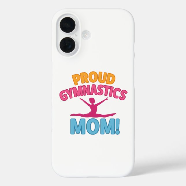 Funda iPhone 16 Orgullosa madre de gimnasia (Reverso )
