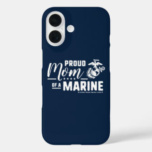 Funda iPhone 16 Orgullosa madre de un marine - Blanco