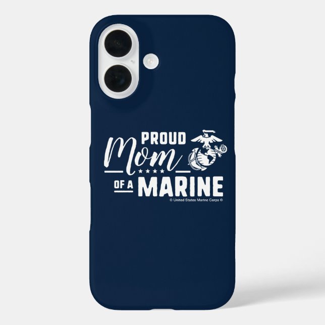 Funda iPhone 16 Orgullosa madre de un marine - Blanco (Reverso )