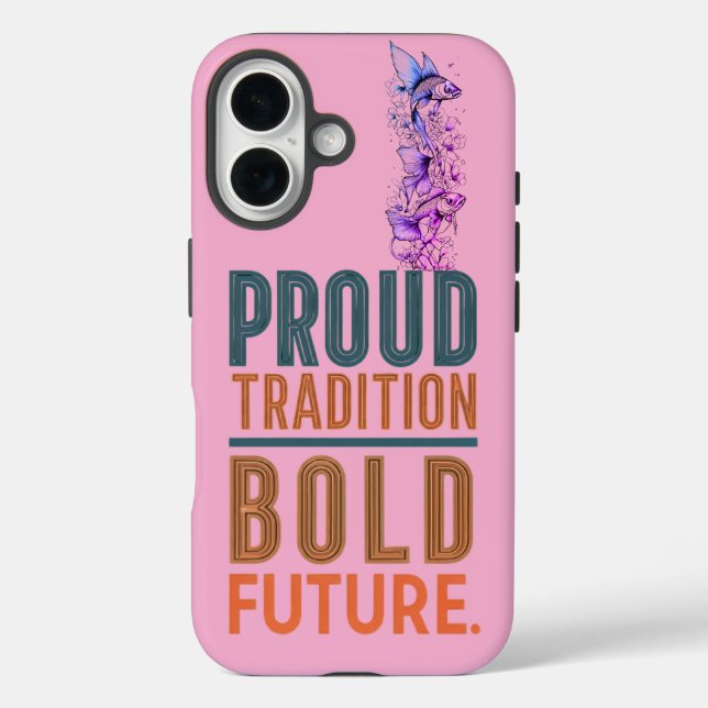 Funda iPhone 16 Orgullosa Tradición, Audaz Diseño Futuro De Borde  (Reverso )