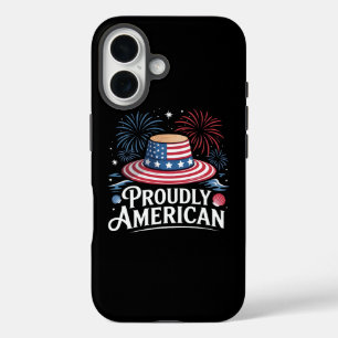 Funda iPhone 16 Orgulloso americano - Patriotic Beach Sunhat