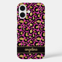 Oro Laminado Sobre Estampado De Leopardo Rosa Cali