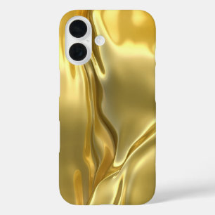 Funda iPhone 16 Oro Líquido Brillo Abstracto