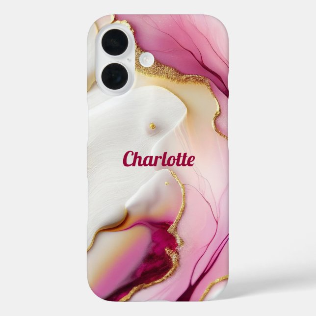 Funda iPhone 16 Oro rosa de Fuchsia (Reverso )