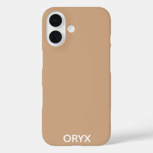 Funda iPhone 16 Oryx color beige marrón