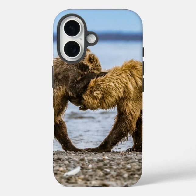 Funda iPhone 16 Osos marrones costeros (Reverso )