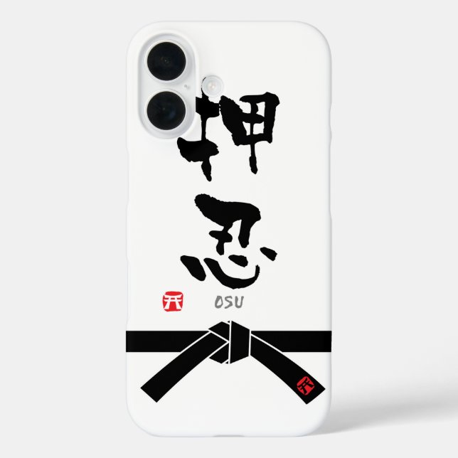 Funda iPhone 16 'Osu' KANJI (términos de Budo) (Reverso )