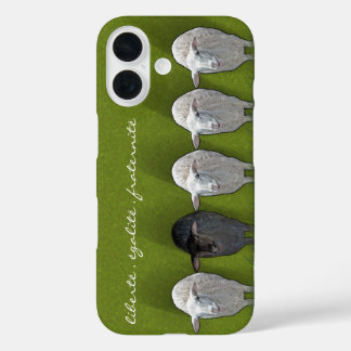 Funda iPhone 16 Ovejas blancas negras