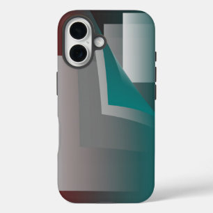 Funda iPhone 16 Páginas grises de Borgoña verde azuladas